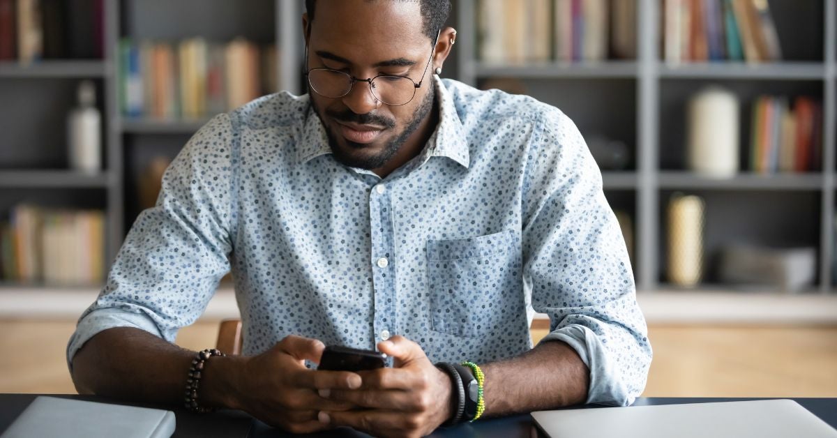 Man looking at a phone