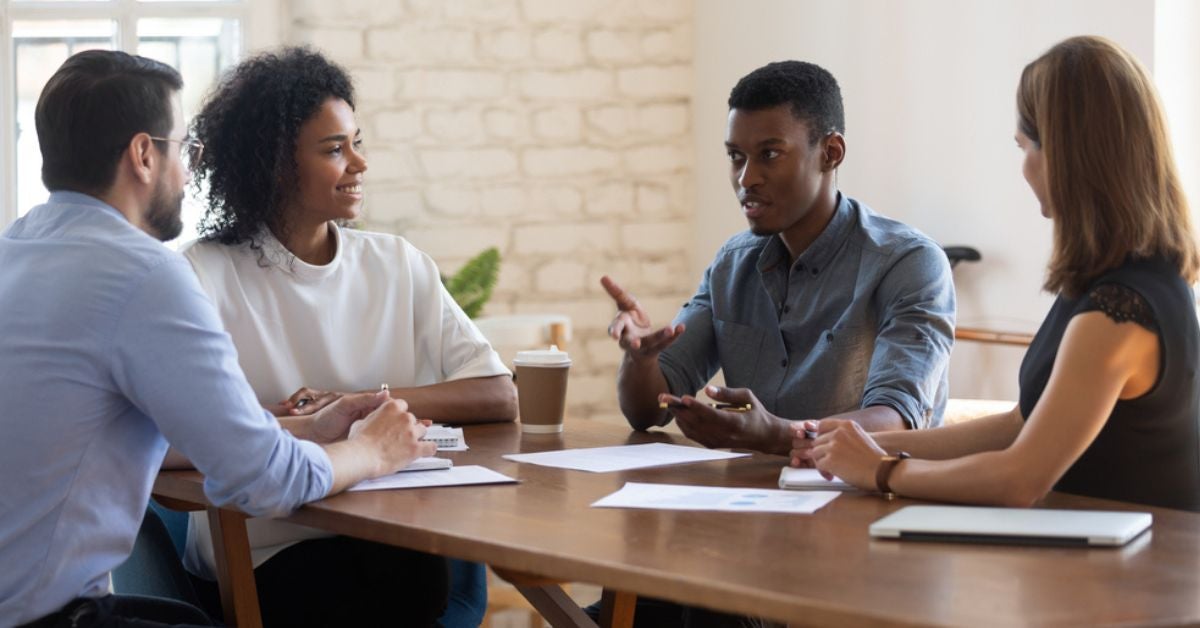 Man talking to a small group