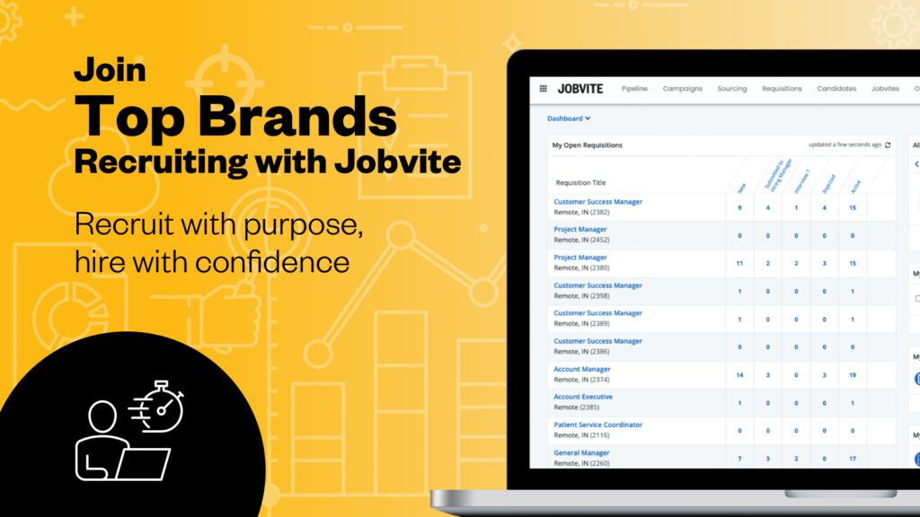 Join Top Brands Recruiting from Jobvite. Recruit with purpose, hire with confidence