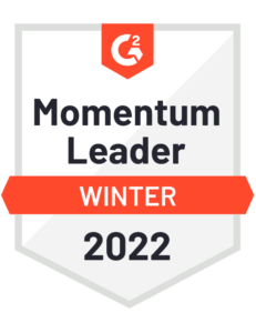 G2 Momentum Leader badge Winter 2022