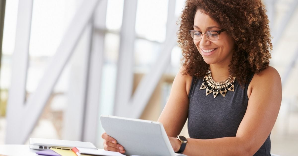 Woman reading a document