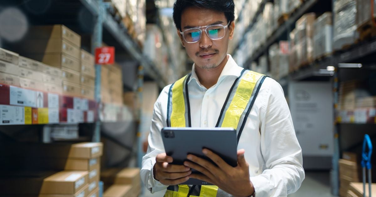 Man working in a warehouse