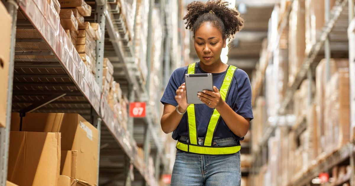 Woman working in a warehouse