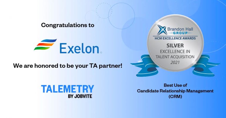 Congratulations to Exelon. We are honored to be your TA partner! Talemetry by Jobvite