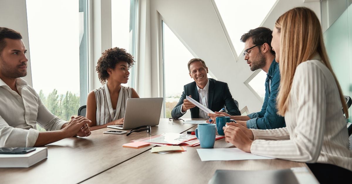 People collaborating around a table