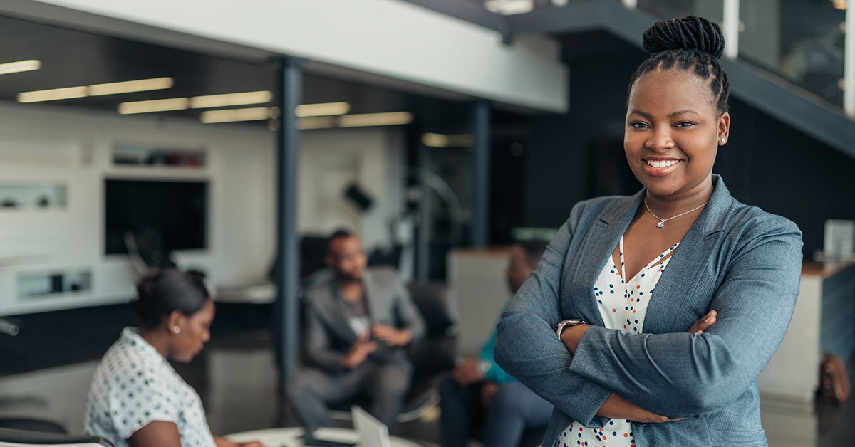 Woman smiling with confidence