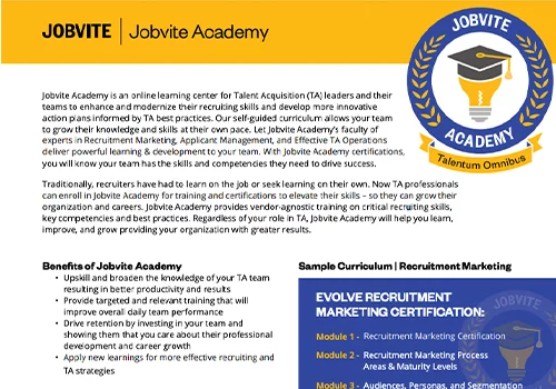 Image of the Jobvite Academy data sheet