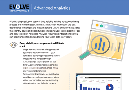 Screenshots of Jobvite's Advanced Analytics data sheet