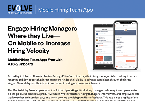 Screenshot of the Mobile Hiring Team App data sheet