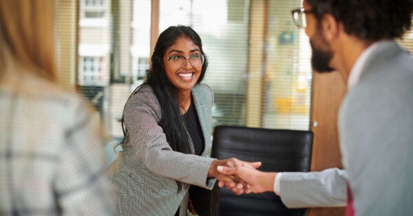 job candidate shaking hands