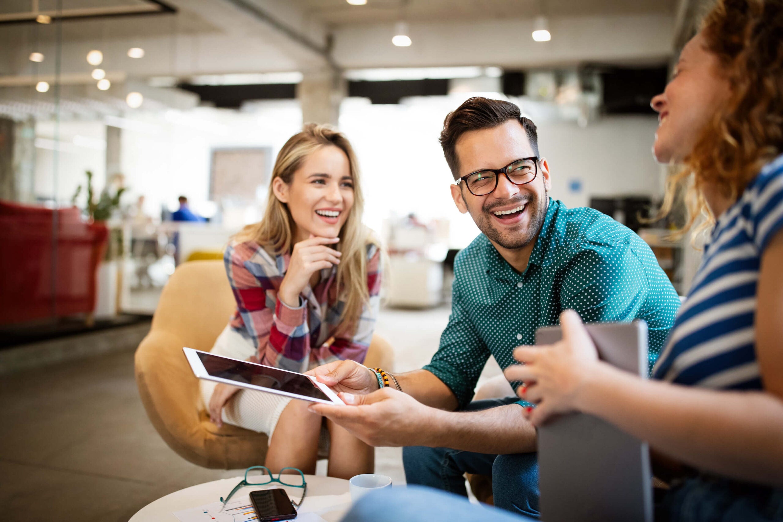 startup workers in office