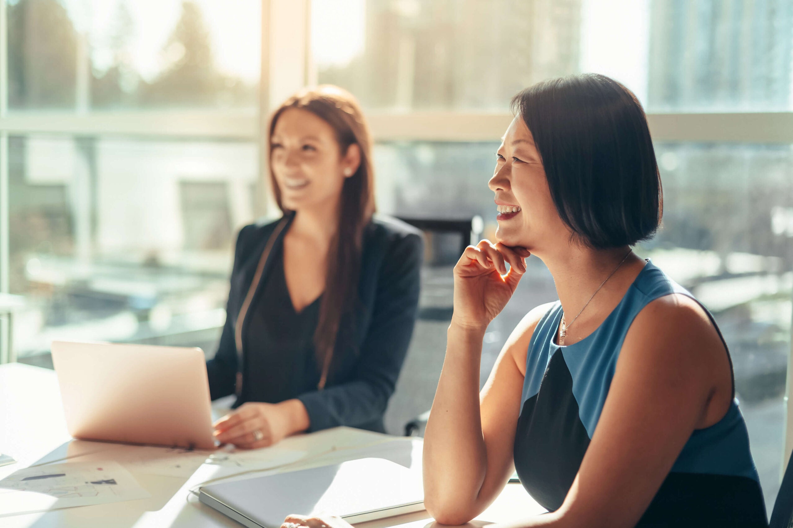 businesswomen work discussion