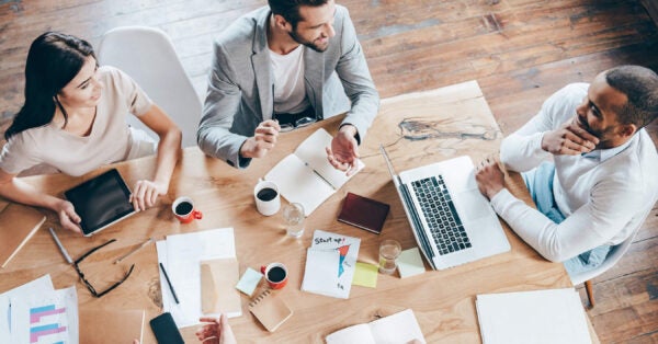 business team work conference room table