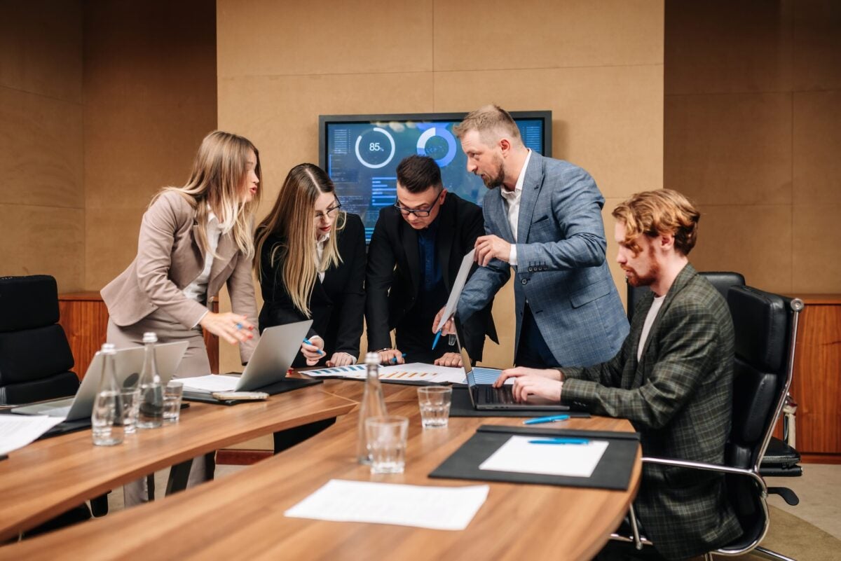 Group of colleagues planning in a boardroom