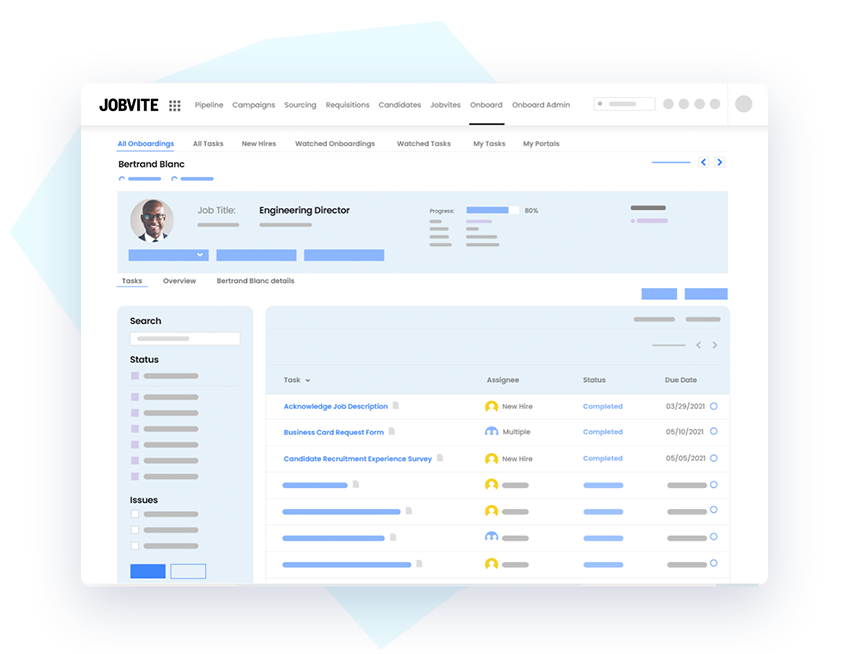 Screenshot of Jobvite’s talent acquisition software interface